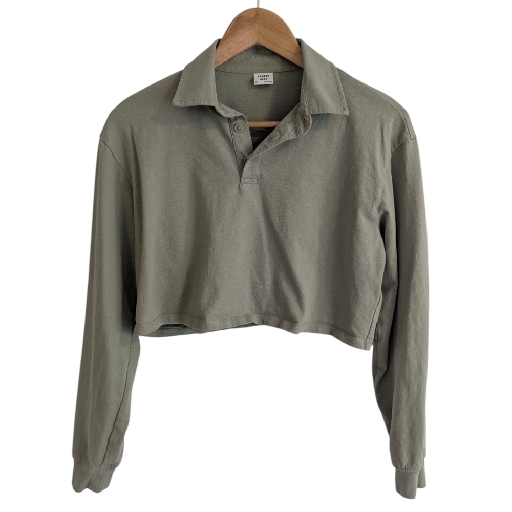 Sunday Best Roland Green Long Sleeve Polo - Picture 2 of 8
